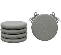 Tata Home Set 4 Cuscini Sedia Rotondi con Laccetti Cuscini Sedie Sgabelli Cucina Sfoderabili Coprisedia da Interno Esterno Made In Italy Diamentro 40 cm Spessore 3 cm Mod. Billy Colore Grigio