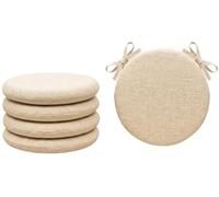 Tata Home Set 4 Cuscini Sedia Rotondi con Laccetti Cuscini Sedie Sgabelli Cucina Sfoderabili Coprisedia da Interno Esterno Made In Italy Diamentro 40 cm Spessore 3 cm Mod. Billy Colore Panna