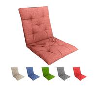 Tata Home Set 6 Cuscini Sedia con Schienale Cucina Cuscino con Lacci Fascia Elastica da Giardino Esterno Cuscino Imbottito per Sdraio Prendisole Cuscino Poltrona Sdraio Relax Misura 40x80 cm Corallo