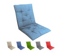 Tata Home Set 6 Cuscini Sedia con Schienale Cucina Cuscino con Lacci Fascia Elastica da Giardino Esterno Cuscino Imbottito per Sdraio Prendisole Cuscino Poltrona Sdraio Relax Misura 40x80 cm Azzurro