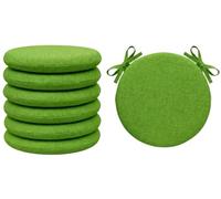 Tata Home Set 6 Cuscini Sedia Rotondi con Laccetti Cuscini Sedie Sgabelli Cucina Sfoderabili Coprisedia da Interno Esterno Made In Italy Diamentro 40 cm Spessore 3 cm Mod. Billy Colore Verde