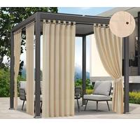 Tata Home Set 6 Pezzi Tenda Gazebo per Esterno Resistente Misura 160x270 cm con Passanti e Bottoni Tende da Sole Accorciabili Lavabili Colore Panna