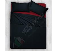 Tata Home Set Lenzuola Completo Letto Composto da Lenzuolo sotto sopra e Coppia Federe Letto 2 Piazze Matrimoniale 100% Cotone Made in Italy Colore Nero Bordeaux