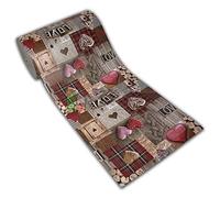 Tata Home Tappeto Passatoia Cucina Shabby Antimacchia Antiscivolo in PVC Flessibile e Resistente Made in Italy Larghezza 52 cm Lunghezza 280 cm Dis. Cuori Suite 8