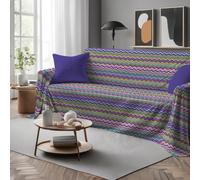 Tata Home Telo Arredatutto Copritutto Copridivano Copriletto Grandfoulard in Cotone Made in Italy Fantasia (Baia Lilla, Singolo 180x300 cm)