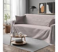Tata Home Telo Arredatutto Copritutto Copridivano Copriletto Grandfoulard in Cotone Made in Italy Fantasia (Bon Bon Beige, Matrimoniale 260x300 cm)