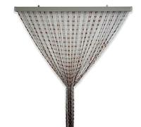 Tata Home Tenda Antimosche a Perline per Porta Finestra a Pannello Moschiera con Catenelle da Esterno Misura 100x220 cm Bicolore Trasparente Marrone