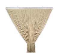 Tata Home Tenda Antimosche Catenelle Perline di Stoffa Morbide per Porta Finestra Moschiera a Pannello Susy 100x220 cm Colore Beige