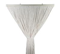 Tata Home Tenda Antimosche Catenelle Perline di Stoffa Morbide per Porta Finestra Moschiera a Pannello Susy 100x220 cm Bianco/Oro
