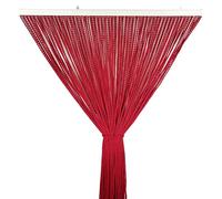 Tata Home Tenda Antimosche Catenelle Perline di Stoffa Morbide per Porta Finestra Moschiera a Pannello Susy 100x220 cm Colore Rosso