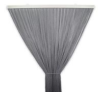 Tata Home Tenda Antimosche Catenelle Perline di Stoffa Morbide per Porta Finestra Moschiera a Pannello Susy 120x220 cm Colore Grigio