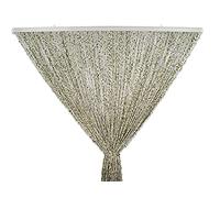 Tata Home Tenda Antimosche per Porta Finestra Moschiera a Pannello in Corda Colorata Intrecciata a Catenella con Foglie Misura 140 x 230 cm Veronika Bianco