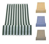 Tata Home Tenda da Sole a Righe per Balcone Veranda o Terrazzo con Anelli e Ganci Tessuto Resistente da Esterno Misura cm 140x300 Colore Verde