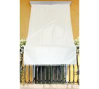 Tata Home Tenda da Sole con Kit Ganci e Anelli in Tessuto Resistente da Esterno o Balcone Misura cm 140x250 Dis.5 Tinta Unita Colore Beige Panna