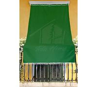 Tata Home Tenda da Sole con Kit Ganci e Anelli in Tessuto Resistente da Esterno o Balcone Misura cm 140x300 Dis.5 Tinta Unita Colore Verde