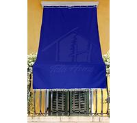 Tata Home Tenda da Sole con Kit Ganci e Anelli in Tessuto Resistente da Esterno o Balcone Misura cm 140x250 Dis.5 Tinta Unita Colore Blu