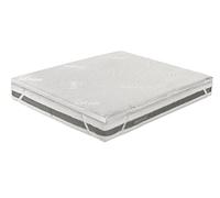 Tata Home Topper Materassino Coprimaterasso in Memory Foam Sfoderabile Correttore per sopra Materasso 1 Piazza e Mezza Francese 140x190 cm Alto 5 cm in Fibra d’Argento