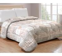 Tata Home Trapunta Invernale Matrimoniale Imbottita in Morbida Microfibra Piumone Letto Trapuntato Caldo e Soffice Autunno Inverno Traspirante Anallergico Mod. Mony Dis.2 Cuori Shabby Colore Beige