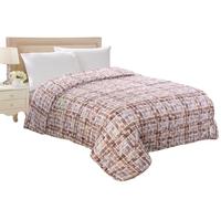 Tata Home Trapunta Invernale Matrimoniale Imbottita in Morbida Microfibra Piumone Letto Trapuntato Caldo e Soffice Autunno Inverno Traspirante Anallergico Dis.11 Scozzese Tortora