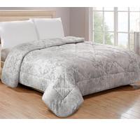 Tata Home Trapunta Invernale Matrimoniale Imbottita in Morbida Microfibra Piumone Letto Trapuntato Caldo e Soffice Autunno Inverno Traspirante Anallergico Mod. Mony Dis.1 Classic Colore Grigio