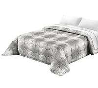 Tata Home Trapunta Invernale Piazza Mezza Imbottita 300 gr/mq Piumone Caldo Misura 210x260 cm Fantasia Damascata 3D Made in Italy Colore Grigio