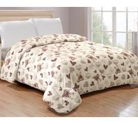 Tata Home Trapunta Invernale Piazza Mezza Imbottita in Morbida Microfibra Piumone Letto Trapuntato Caldo e Soffice Autunno Inverno Traspirante Anallergico Mod. Mony Dis.4 Orsetto Colore Beige