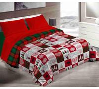 Tata Home Trapunta Invernale Piazza Mezza in Calda Morbida Microfibra Piumone Piumino Autunno Inverno Coperta Letto Trapuntata Fantasia Tirolese Misura 220x260 cm Dis.4 Patchwork Rosso