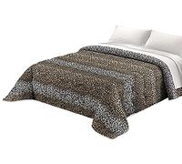 Tata Home Trapunta Invernale Singola Imbottita 300 gr/mq Piumone Caldo Letto Singolo 160x260 cm Fantasia Animalier Maculata Made in Italy MOD. Leopardata