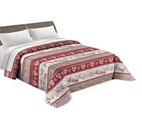 Tata Home Trapuntino Copriletto Trapuntato Primaverile Estivo 100 gr/mq Quilt Leggero Letto Una Piazza e Mezza 210x260 cm Fantasia Tirolese Made in Italy MOD. Alpin