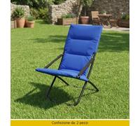 Tata Linda Sdraio da Giardino Pieghevole Set 2 Sdraio 83x50x93 cm Blu