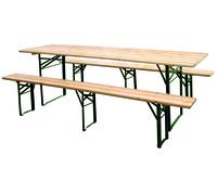 SET BIRRERIA PLUS TATA LINDA TAVOLO 220X80XH76 CM CON 2 PANCHE A 3 GAMBE (39610)