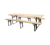 SET BIRRERIA PLUS TATA LINDA TAVOLO 220X80XH76 CM CON 2 PANCHE A 3 GAMBE (39610)