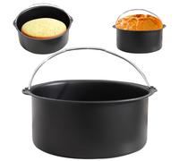 Tata per torta alla friggitrice, 7 pollici di torta per friggitrice per aria in acciaio carbone con manico, teglia per friggitrici ad aria resistente al calore, cesto per torta per torta Accessori fr