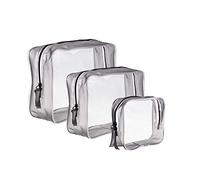 TATAFUN 3 Pezzi Borse da Toilette Trasparente PVC Cerniera Sacchetto Impermeabile Cosmetici Trucco Portatrucchi Pochette da Toletta Organizer?Tre dimensioni?