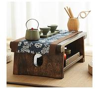 Tatami Tavolino da caffè Stile Giapponese Piccolo Tavolo da tè Multi-Funzionale Finestra Tavolo con Open Storage Shelf Casa Camera da Letto Tavolo Basso (Color : Brown, S : 60x35x22cm)