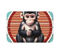TATAUU The Silent Monkey Hem Pad 40x60 Morbido e confortevole, antiscivolo e resistente all'usura, con vari motivi, adatto per casa e ufficio, nero