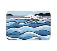 TATAUU Waves Lapping At The Rocks Hem Pad 40x60. Morbido e confortevole, antiscivolo e resistente all'usura, con vari motivi, adatto per casa e ufficio.