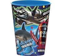 TATAWAY Bicchiere Brainrot 260 Ml Per Bambini In Plastica Auto Scuola Pratico