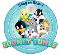 Bimbo a bordo, segnale di sicurezza auto "baby on board" grafiche Warner Bros dei Looney Tunes con attacco a ventosa