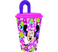 TATAWAY Disney bicchiere 430 ml con cannuccia Minnie Bold Florals comodo Auto