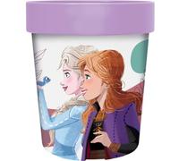Disney Bicchiere azzurro per bambine in plastica Frozen Elsa e Anna 260 ml con base antiscivolo