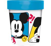 WALT DISNEY - Disney Bicchiere Azzurro Per Bambini In Plastica Mickey Mouse Topolino 260 Ml Con Base Antiscivolo - SPEDIZIONE GRATUITA