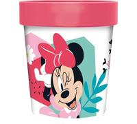 Disney Bicchiere rosa per bambine in plastica Minnie 260 ml con base antiscivolo