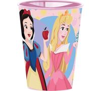 Disney Bicchiere rosa per bambine in plastica Principesse Biancaneve Aurora Ariel da 260 ml con beccuccio per bere facilmente