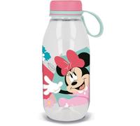 Tataway Disney Borraccia Ecozen trasparente per bambine in tritan Minnie 460 ml con cappuccio e manico in silicone