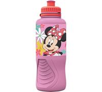 Disney Borraccia rosa per bambine in plastica Minnie 400 ml con chiusura antigoccia e banda antiscivolo