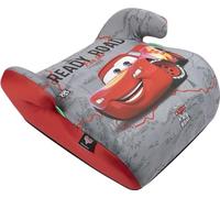 Disney Cars Seggiolino alzatina auto i-Size ECE R129. Alzabimbo per la sicurezza dei bambini con altezza da 125 a 150 cm. Rialzo con grafiche di Cars, seduta per bimbi su fondo grigio.