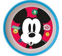 Tataway Disney ciotola azzurra e bianca per bambini in plastica Mickey Mouse Topolino con base antiscivolo