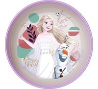Disney ciotola lilla e bianca per bambine in plastica Frozen Elsa e Olaf con base antiscivolo
