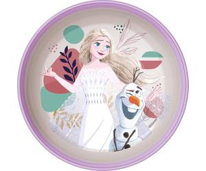 Tataway Disney ciotola lilla e bianca per bambine in plastica Frozen Elsa e Olaf con base antiscivolo